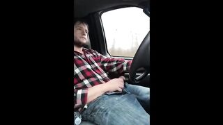 Jerking cock while driving in my car