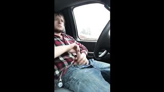 Jerking cock while driving in my car