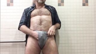 Hairy Daddy Strips and Strokes His Hard Cock 23