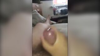 Quick jerk off and huge cum shot