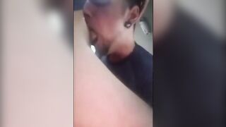 Jizz fellating in a camper