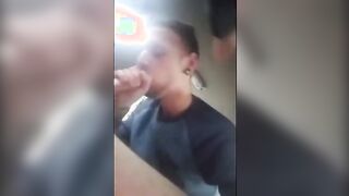 Jizz fellating in a camper