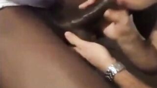 BIG BLACK COCK blower luvs fellating the dark meat until it pumps out