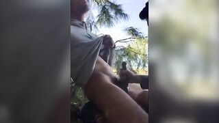 Hand Job in the park with lads