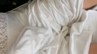 White nylon glide jerk jizz