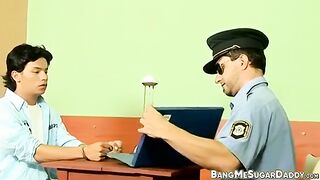 PHOENIXXX - Uniformed fag policeman porked by lovely Latino lad