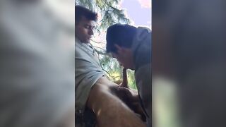 Jacking off in park