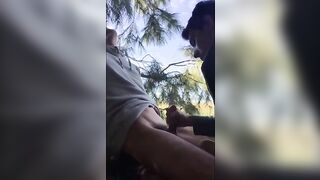 Jacking off in park