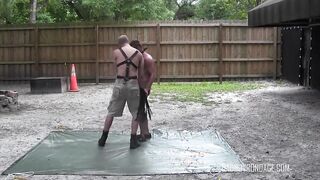 BAD DUDE RESTRAIN BONDAGE - Backyard restrain bondage with Dean Daniels and Preston Lee (Brand Fresh)