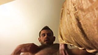 Str8 muscle with massive blue eyes plumb cushion