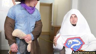 IR costume play homosexuals asstoying and assfuck sesh in office