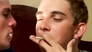 DUDES-SMOKING - Lads Devon and Hoyt Jaeger ass fucking breed while smoking cigars