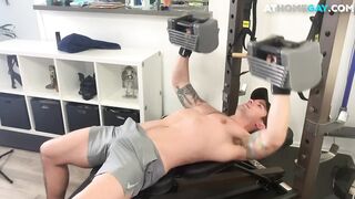 NEXT DOOR STUDIOS - Robust bottom fellates cock after no condom penetrated in gym