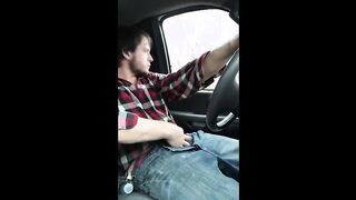 Jerking cock while driving in my car 2