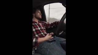 Jerking cock while driving in my car 2