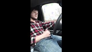 Jerking cock while driving in my car 2