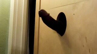 BBC getting sucked at homemade glory hole with CIM