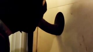 BBC getting sucked at homemade glory hole with CIM