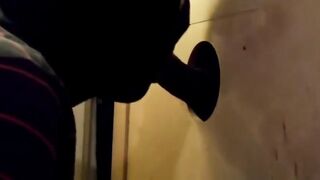 BBC getting sucked at homemade glory hole with CIM