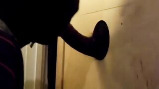 BBC getting sucked at homemade glory hole with CIM