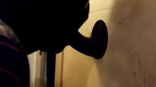 BBC getting sucked at homemade glory hole with CIM