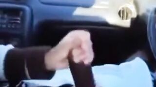 BBC gets a handjob in the car