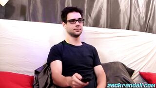 Hung jock with glasses Zack Randall masturbates and cums