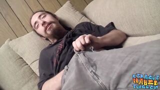 STRAIGHT NAKED THUGS - Skinny straight thug Samuel Phatom masturbates and cums solo