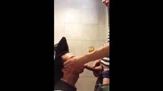 University Bathroom Face Fucking and Cum Swallowing 23