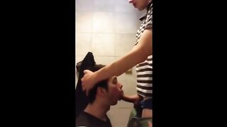 University Bathroom Face Fucking and Cum Swallowing 23