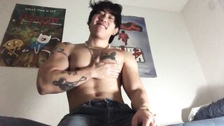 School Japanese Jock Solo Flexing And Groping Muscles X