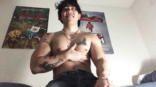 School Japanese Jock Solo Flexing And Groping Muscles X