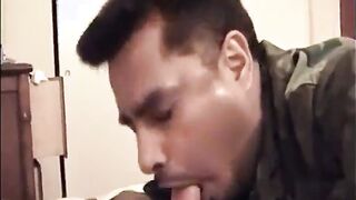 Young Military Man Blowing Jizz-Shotgun Licking Spunks In Naval Base