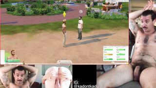 Naturist Uncircumcised Hippie Plays The Sims four and JIZM trio