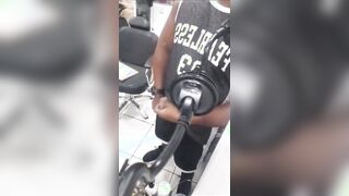 Gay-For-Pay black tricked into masturbating off by Periscope in barbershop