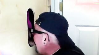 Hot fan getting the best suck of his life in this gloryhole