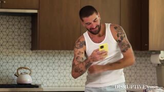 Pierced hairy stud Chris Damned barebacks and deepthroats lover AJ Sloan