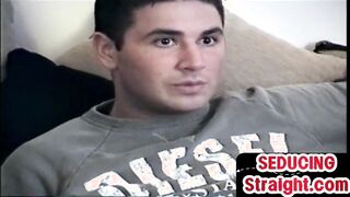 Amateur str8 stud strokes man-meat and gets bj'ed by bummer boy