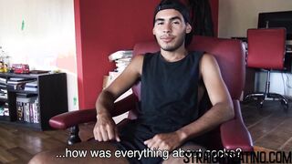 Latino twink offered money to suck cock and get fucked hard