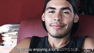 Latino twink offered money to suck cock and get fucked hard