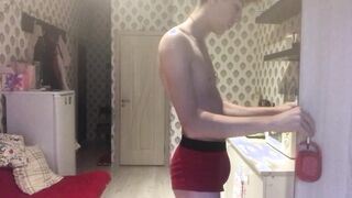 Russian faps off and displays socks