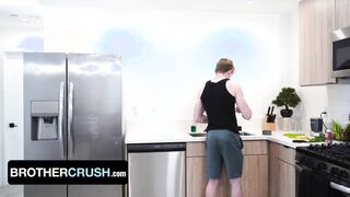 Hairy Man Bro Max Lorde Wakes Up Brother-In-Law With Stiff Man Meat For Breakfast In The Kitchen - BrotherCrush