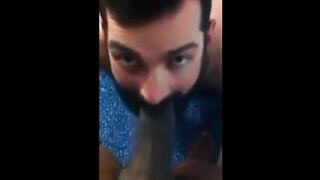 Perfect sucking of huge black cock