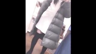 Sexy Asian CD cums in public 12