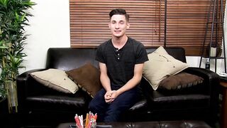 Cute nervous and adorable twink Elijah West jerking it off