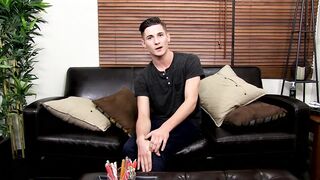 Cute nervous and adorable twink Elijah West jerking it off