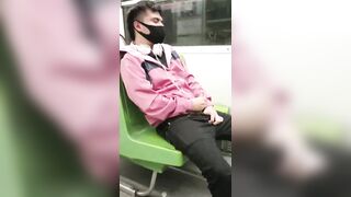 Young Tretcho does Cruising in the CDMX Metro with 2 young strangers with excellent rods