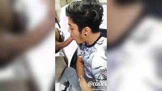 Bummer wheelchair user bathing milk on his face