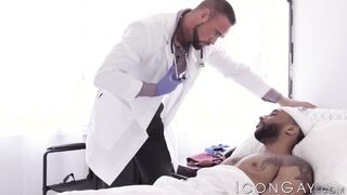 Black stud Jaxx Maxim pounds his doctor Michael Roman