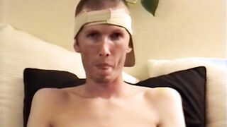 Cute skinny dick rider masturbates his fat pecker and cums